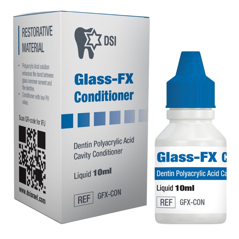 DSI Polyacrylic Acid Glass FX Conditioner, 10ml Bottle, 1/Pk. 25% polyacrylic acid solution