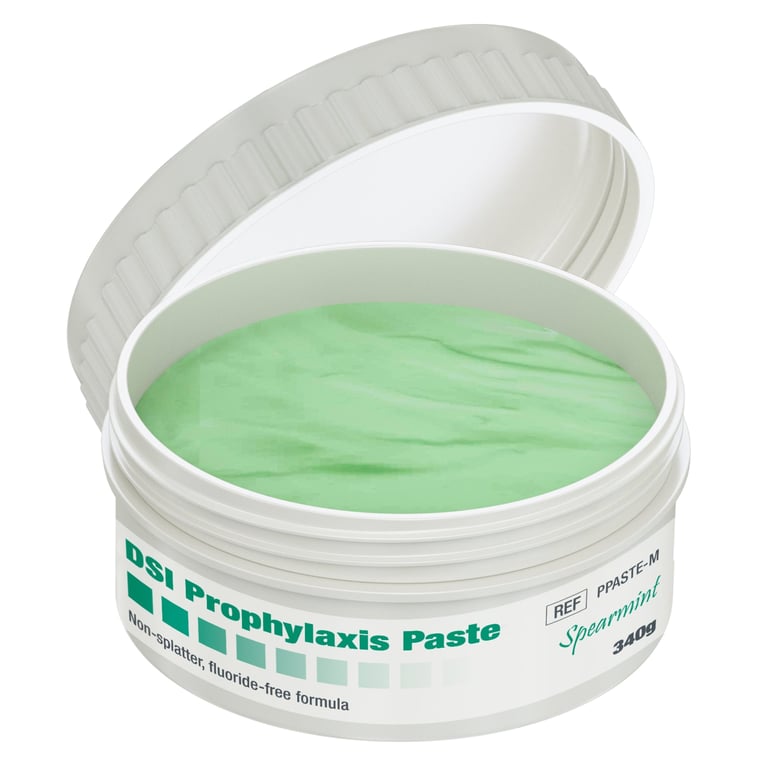 DSI Prophylaxis Paste with 1.23% Fluoride, Spearmint, 340g Jar, 1/Pk. Compounded with an abrasive