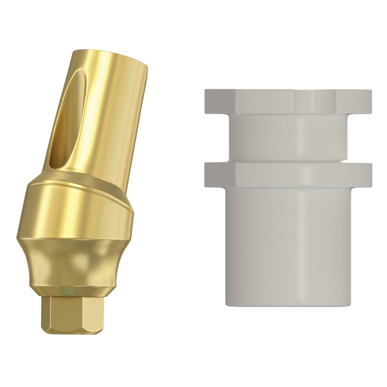 DSI Snap-On 2.0mm Titanium Concave 15° Angulated Transfer Abutment, 2.42mm, RP, Multi-System
