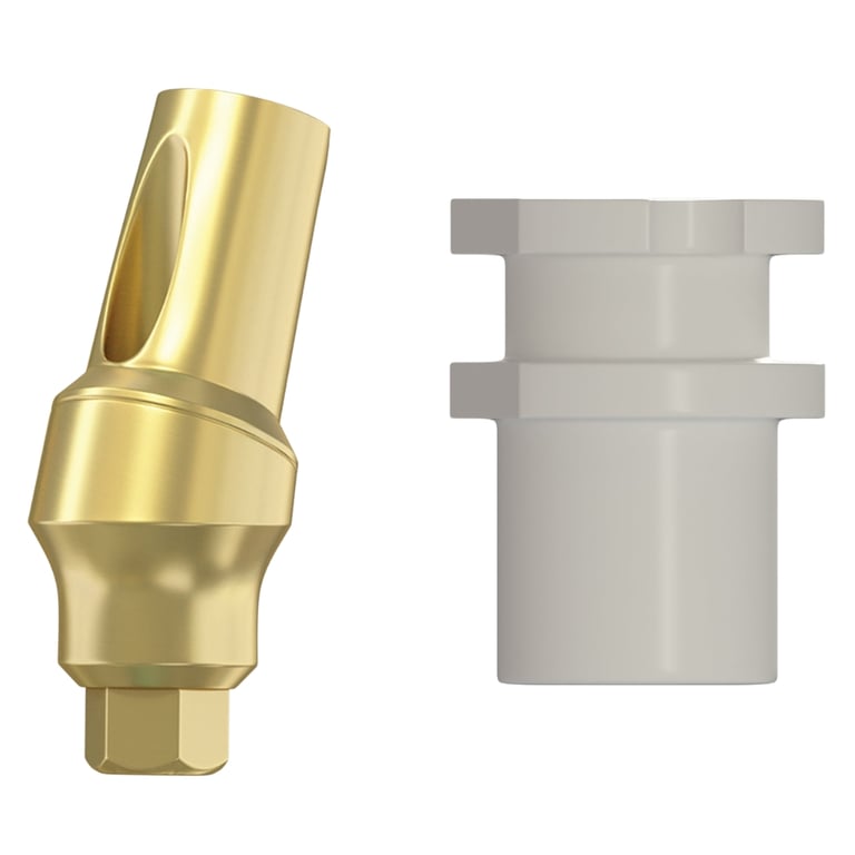 DSI Snap-On 3.0mm Titanium Concave 15° Angulated Transfer Abutment, 2.42mm, RP, Multi-System