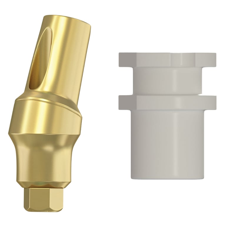 DSI Snap-On 4.0mm Titanium Concave 15° Angulated Transfer Abutment, 2.42mm, RP, Multi-System
