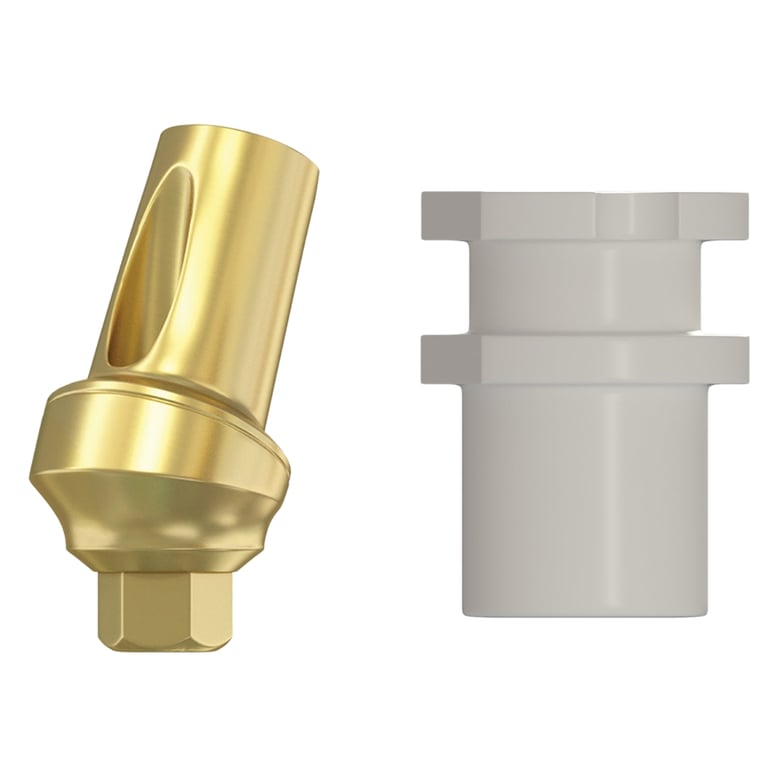 DSI Snap-On 1.0mm Titanium Concave 25° Angulated Transfer Abutment, 2.42mm, RP, Multi-System