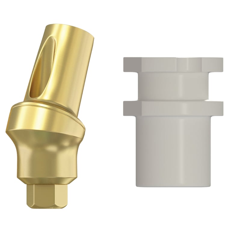 DSI Snap-On 3.0mm Titanium Concave 25° Angulated Transfer Abutment, 2.42mm Internal Hex RP