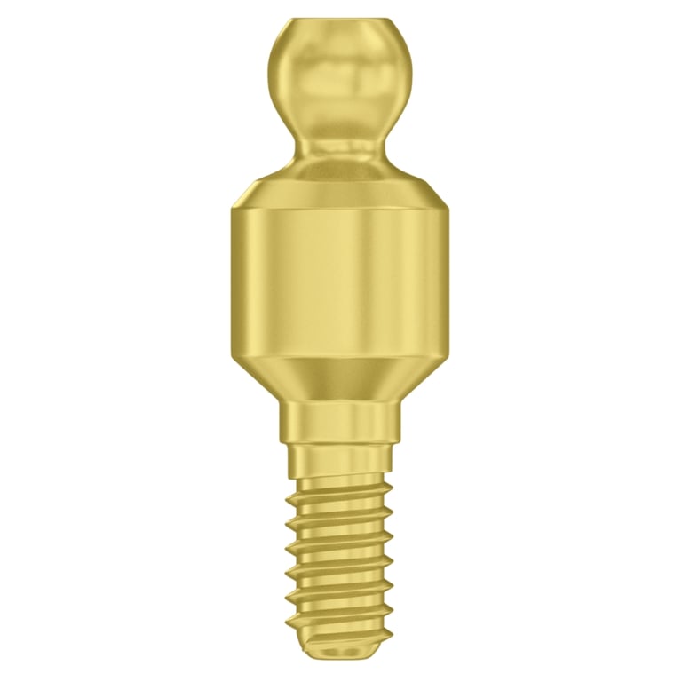 DSI Straight 4.0mm Titanium Ball Abutment, 2.42mm Internal Hex, RP Compatible, Full Set. Includes