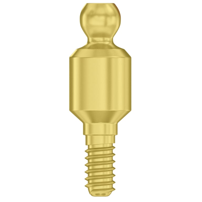DSI Straight 5.0mm Titanium Ball Abutment, 2.42mm Internal Hex, RP Compatible, Full Set. Includes