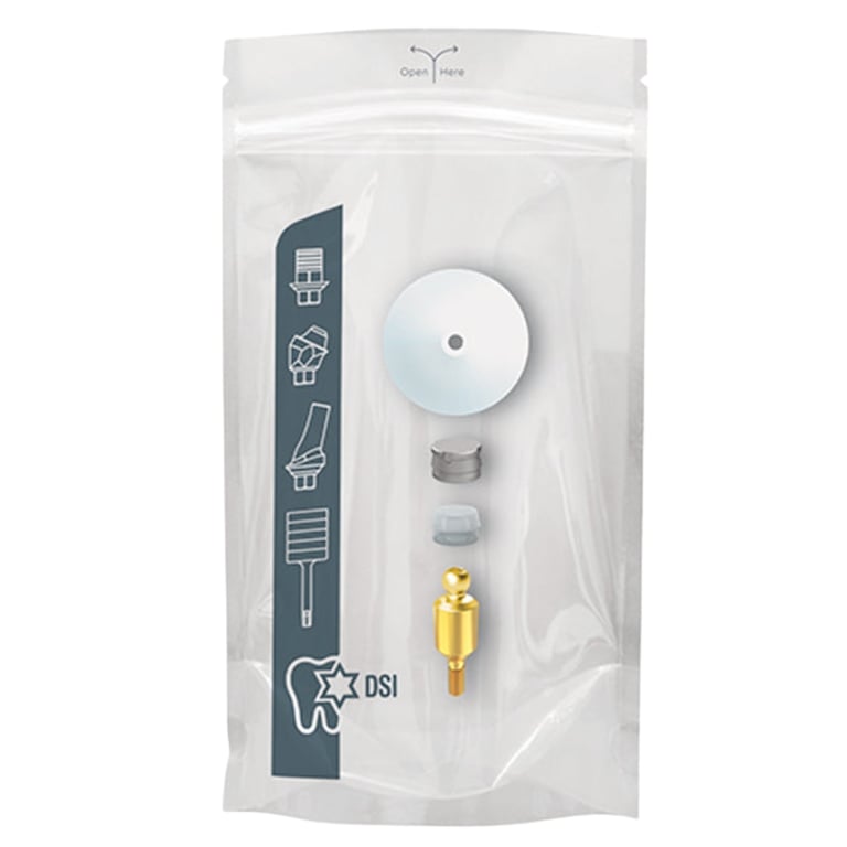 DSI, Straight Titanium Ball Attachment Basic Set, 0.5mm Collar, Single Kit. Includes: 1 x Ball