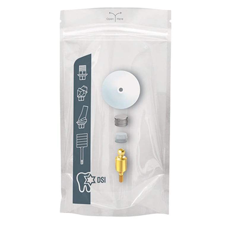 DSI, Straight Titanium Ball Attachment Basic Set, 4.0mm Collar, Single Kit. Includes: 1 x Ball