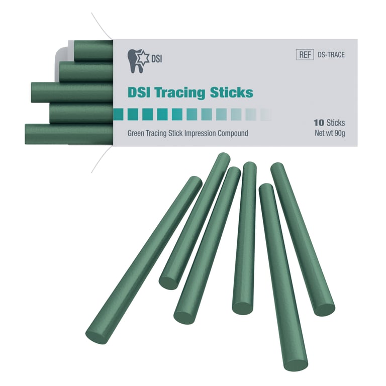 DSI Thermoplastic Tracing Sticks Impression Compound, 90g, 10/Pk. Facilitates border molding