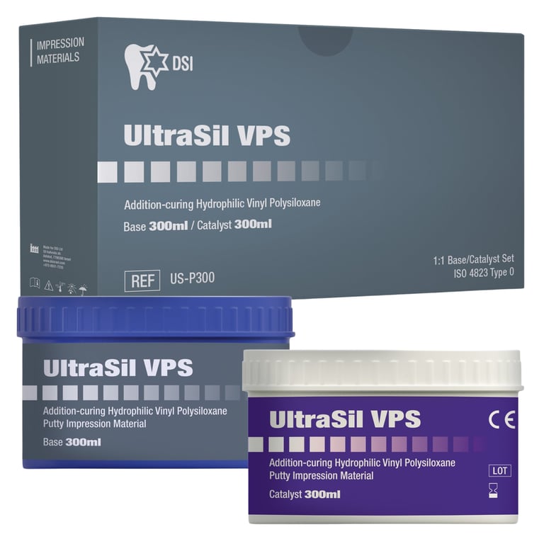 DSI UltraSil VPS Putty Impression Material Kit. Includes: 1 x base putty (300ml), 1 x catalyst