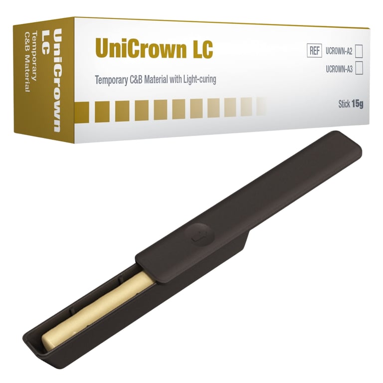 DSI UniCrown LC Light-Cure Temporary Crown & Bridge Material, Shade A3, 15g, 1/Pk. Hardens under