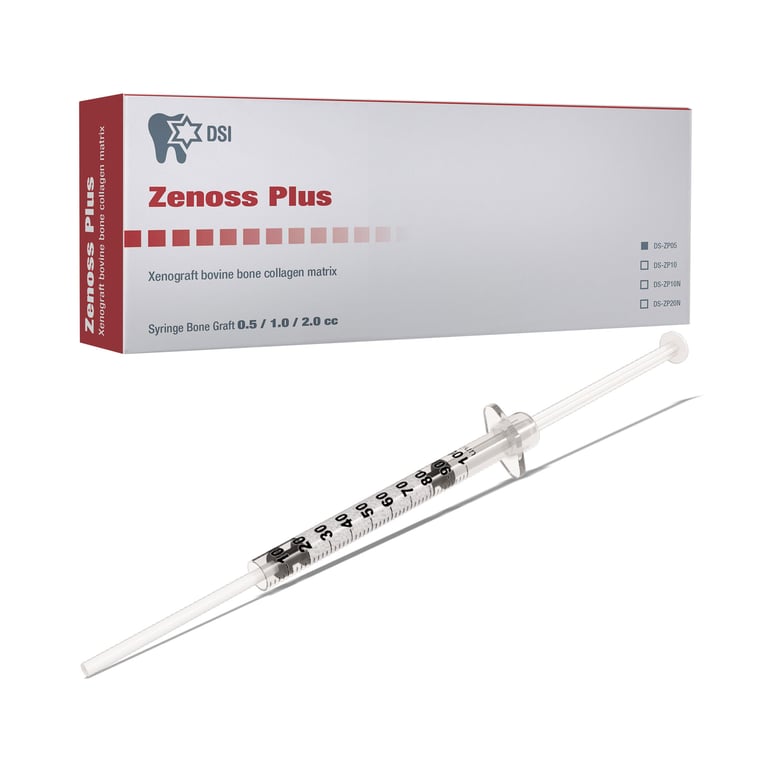 Zenoss Plus DSI Natural Bovine Bone Graft, 1.0cc Syringe, 1/Pk. Ready-to-use bovine bone graft