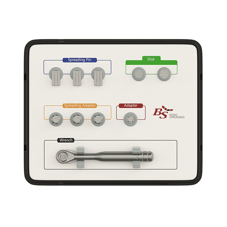 DSI Bone Spreader Kit. Includes: 1 x Ø7.0mm saw disk, 1 x 9.0mm saw disk, handpiece condenser, 1 x