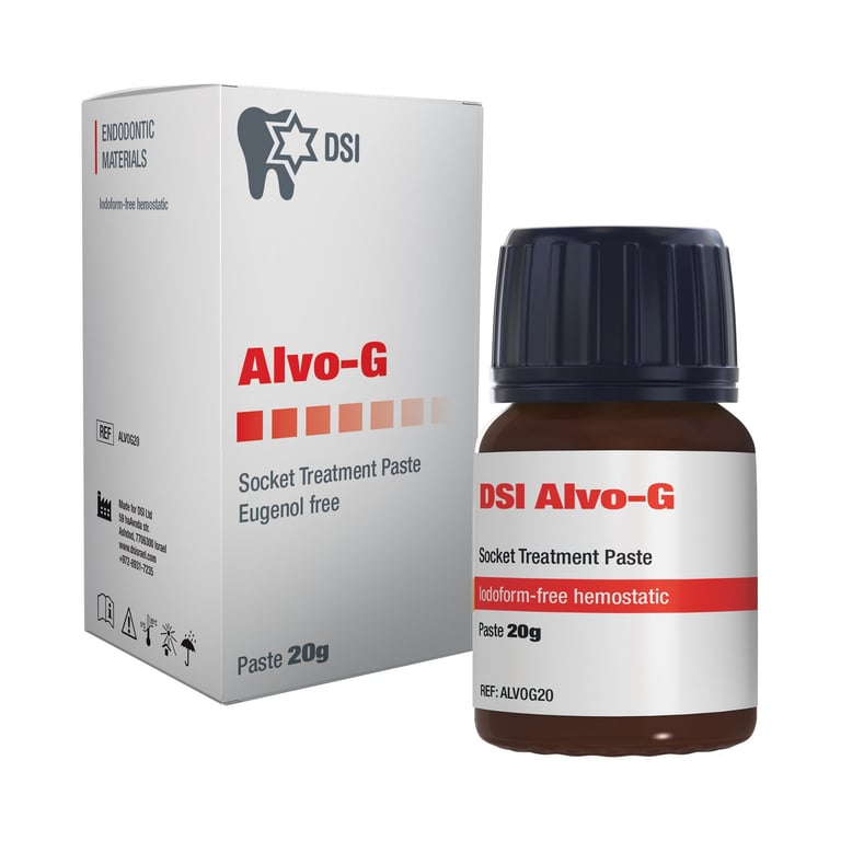 DSI Alvo-G Socket Paste for Dry Socket, 20g Jar, Single Jar. Thick, moldable socket dressing