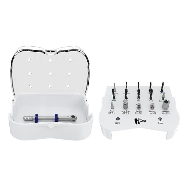 DSI New Stepped Basic Drills Surgical Kit. Includes: Stepped drills Ø 2.0 x 2.4, Ø 2.4 x 2.8, 2.8