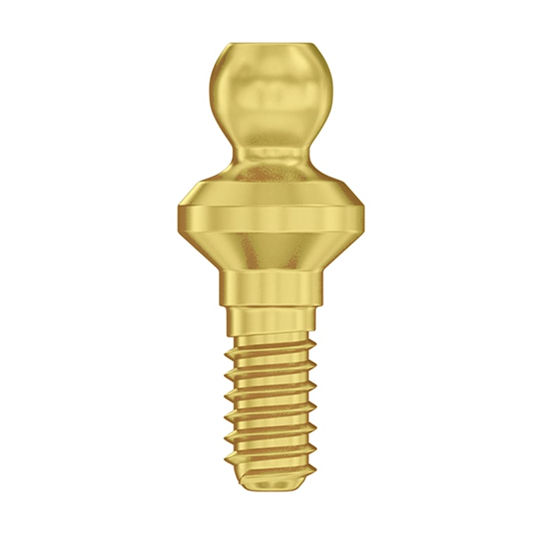 DSI, Ø3.75mm Titanium Straight Ball Attachment Abutment, 1.0mm GH, Internal Hex 2.42mm RP, 1/Pk