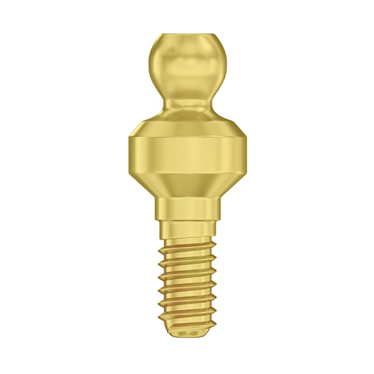 DSI, Ø3.75mm Titanium Straight Ball Attachment Abutment, 2.0mm GH, Internal Hex 2.42mm RP, 1/Pk