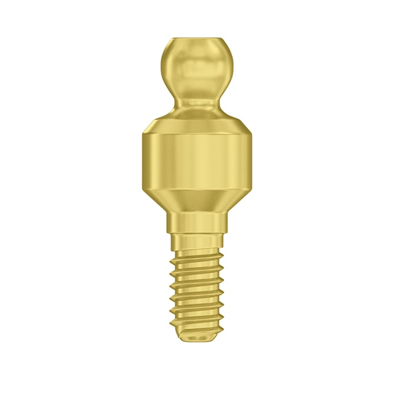DSI, Ø3.75mm Titanium Straight Ball Attachment Abutment, 3.0mm GH, Internal Hex 2.42mm RP, 1/Pk