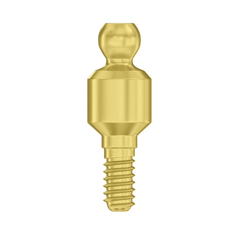 DSI, Ø3.75mm Titanium Straight Ball Attachment Abutment, 4.0mm GH, Internal Hex 2.42mm RP, 1/Pk