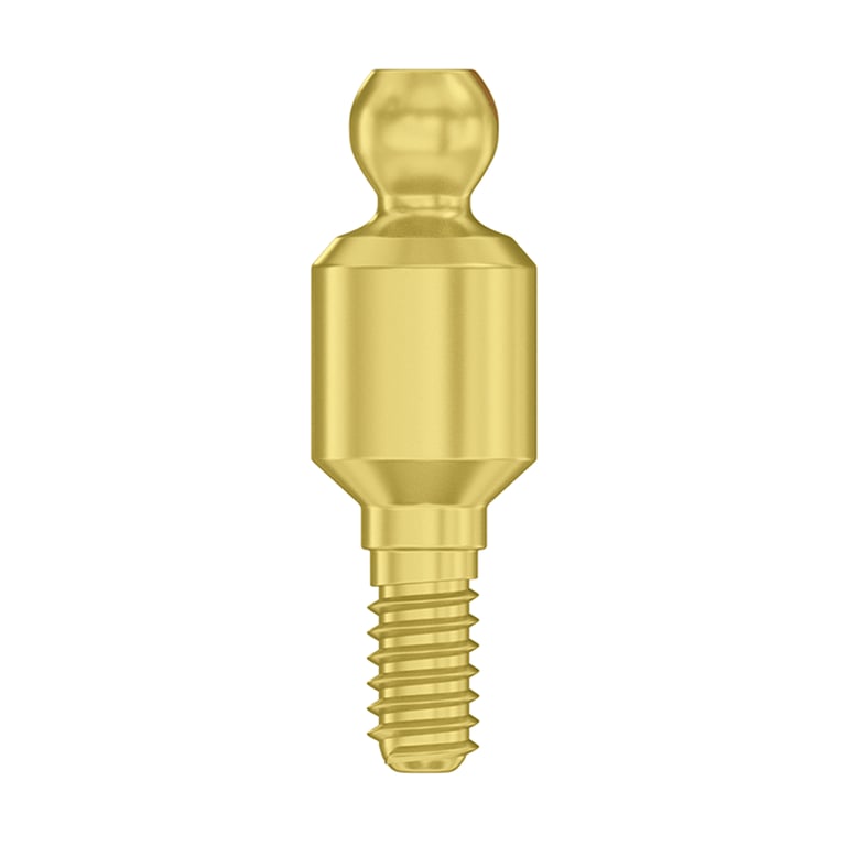 DSI, Ø3.75mm Titanium Straight Ball Attachment Abutment, 5.0mm GH, Internal Hex 2.42mm RP, 1/Pk