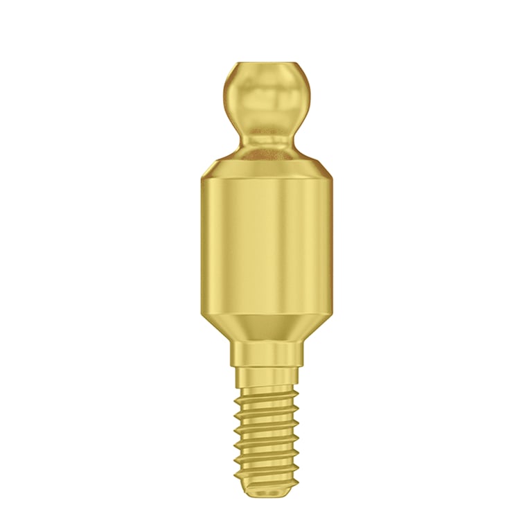 DSI, Ø3.75mm Titanium Straight Ball Attachment Abutment, 6.0mm GH, Internal Hex 2.42mm RP, 1/Pk