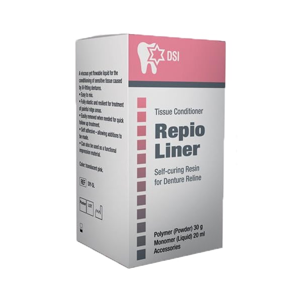 DSI Repio Sofy Liner and Tissue Conditioner Kit: 30g Powder Polymer, 20ml Liquid Monomer