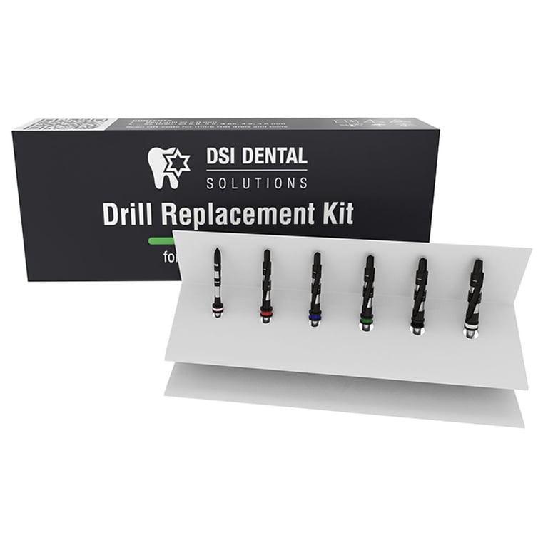DSI Stepped Drill Replacement Kit. Includes: Ø2.0mm Length 16mm (Pilot Drill), Ø2.0/2.8mm Length