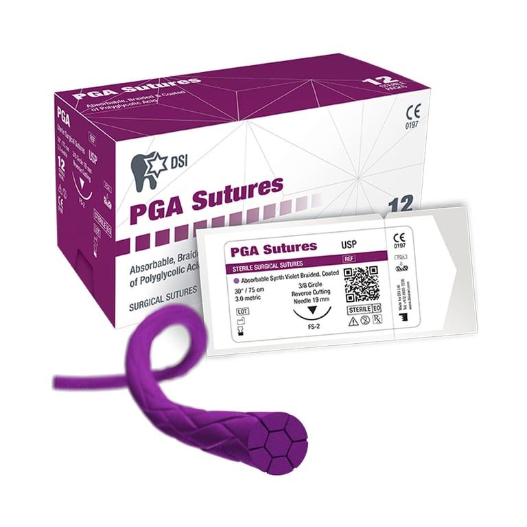 DSI 5/0, 30" (75cm) Polyglycolic Absorbable Braided, Coated, Violet, Synthetic, Sterile Suture