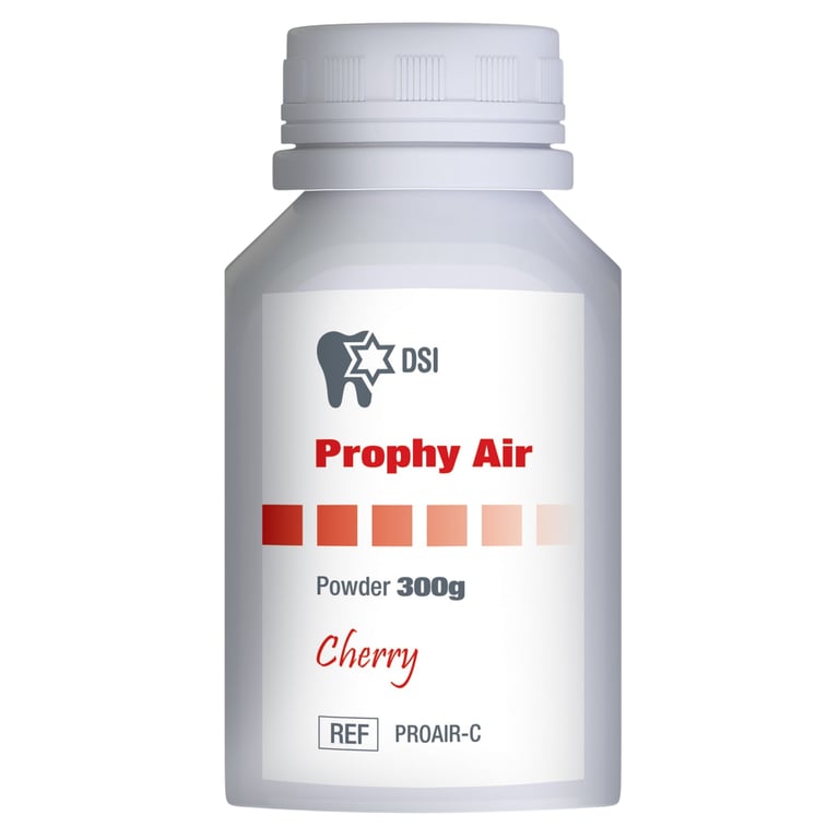 Prophy Air Prophylaxis Powder, Cherry, 300g Bottle, 1/Pk. Lifts biofilm and extrinsic coffee