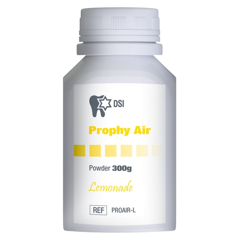 Prophy Air Prophylaxis Powder, Lemonade, 300g Bottle, 1/Pk. Lifts biofilm and extrinsic coffee