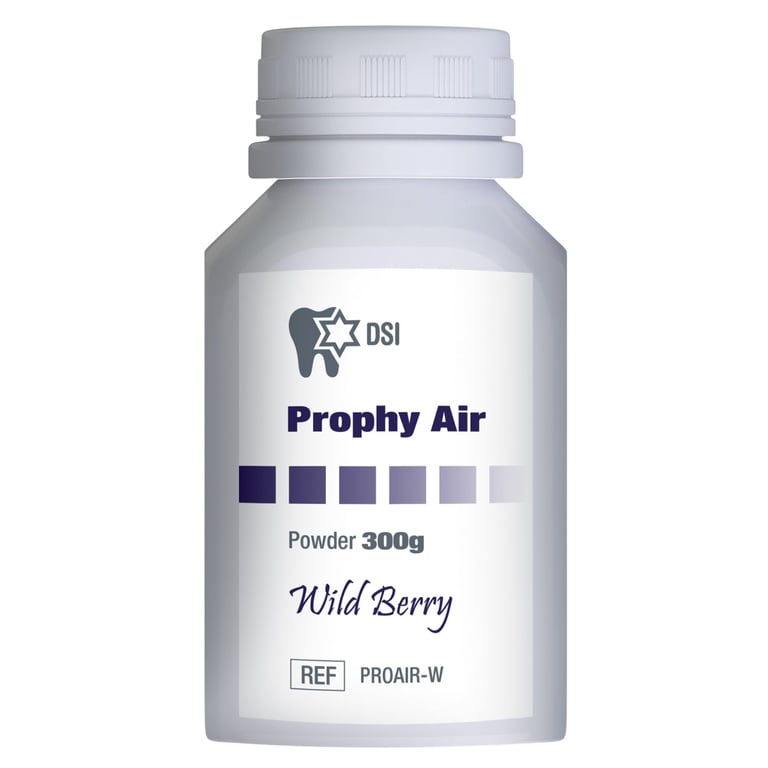 Prophy Air Prophylaxis Powder, Wild Berry, 300g Bottle, 1/Pk. Lifts biofilm and extrinsic coffee