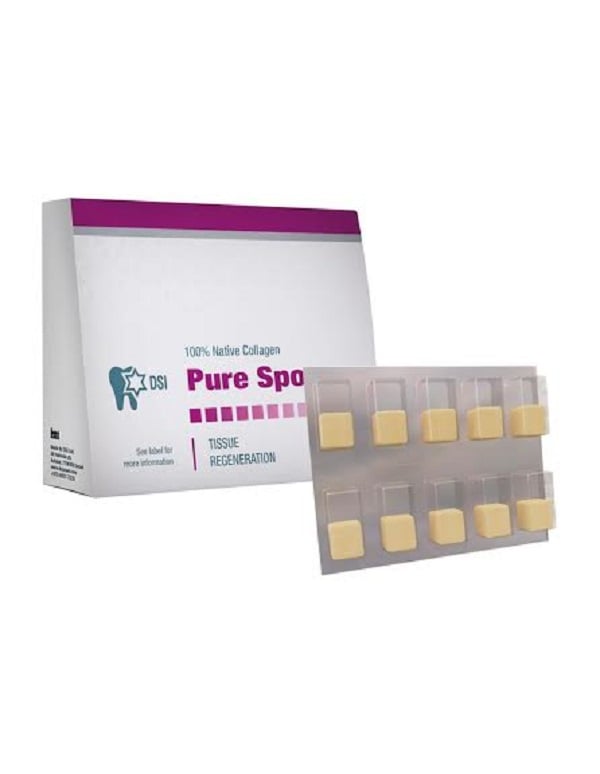 Pure Sponge 8mm x 14mm 100% Collagen Plug, Box of