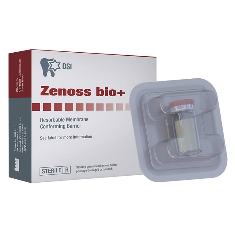 Zenoss bio+ 25 x 25mm Resorbable Conforming Barrier Membrane, 1/Pk. Highly purified Type I bovine