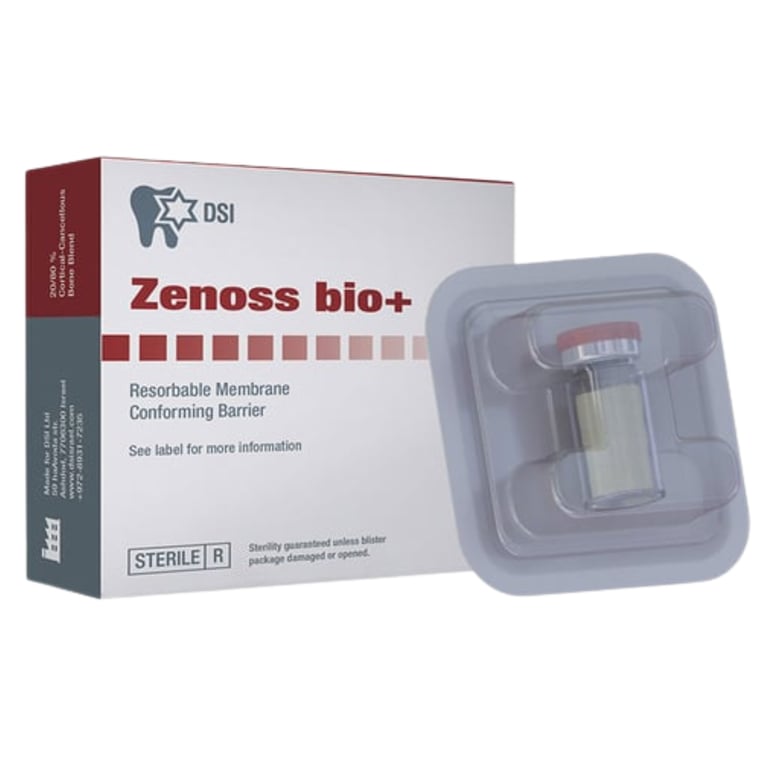Zenoss bio+ 15 x 15mm Resorbable Conforming Barrier Membrane, 1/Pk. Comprises highly purified type