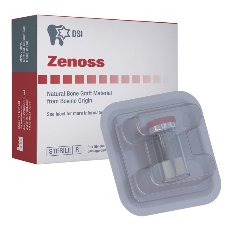 Zenoss DSI Natural Bovine Bone Graft Cones, 5 x 15mm, 2/Pk. Provides anatomically shaped 20/80