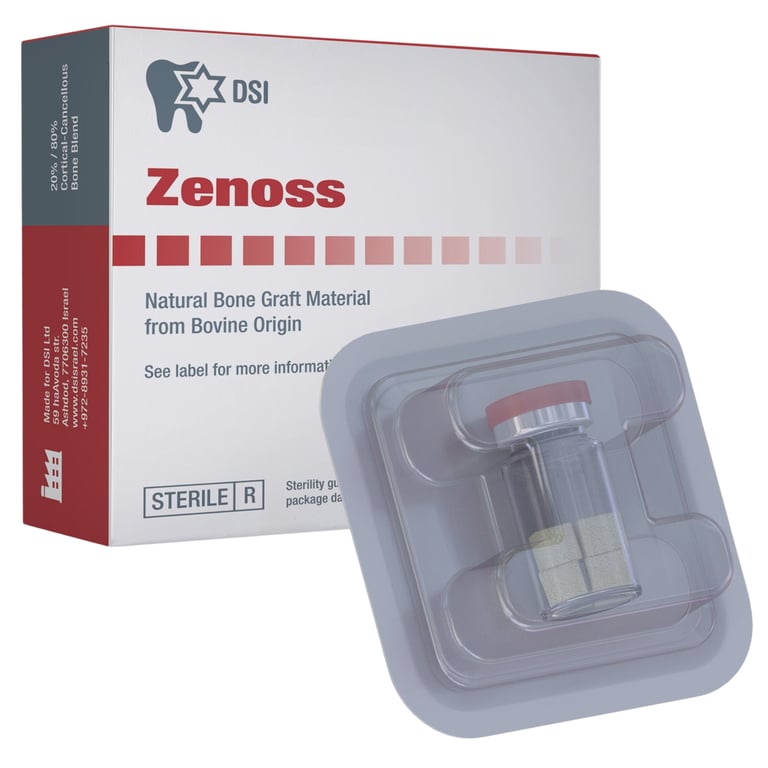 Zenoss Natural Bovine Bone Graft Blocks, 5 x 5 x 5mm, 4/Pk. Delivers a 20/80 cortical-cancellous