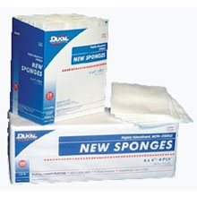 Dukal 4" x 4" 4-ply Sterile Non-Woven Sponges, 2 Sponges per Pack, Box of 600 Packs