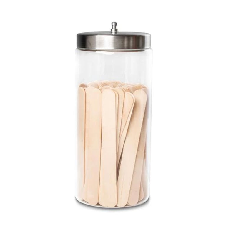 Tech-Med Clear Glass Dressing Jar, 8-1/2" x 4", Stainless Steel Lid, 1/Box. Designed for storing
