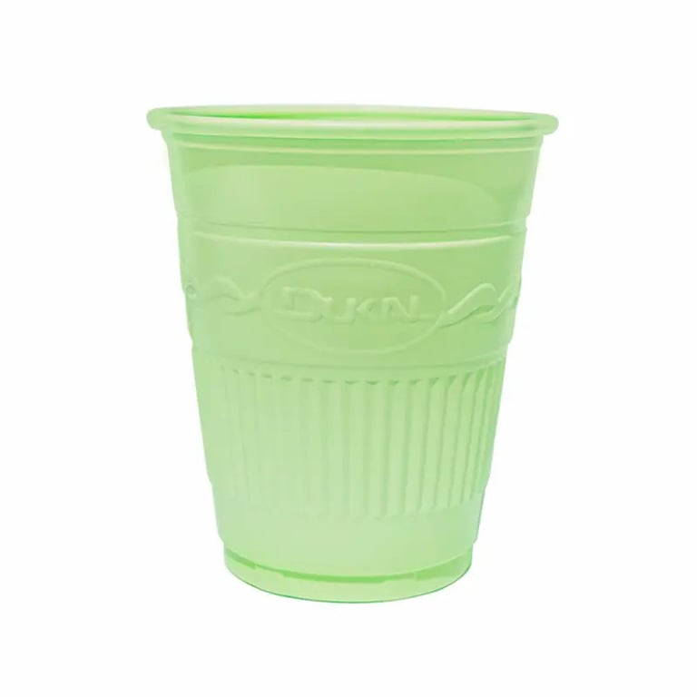 UniPACK Disposable Plastic Cups 5 oz. Green, 1000/Case. Rolled Edge and Ribbed sidewalls