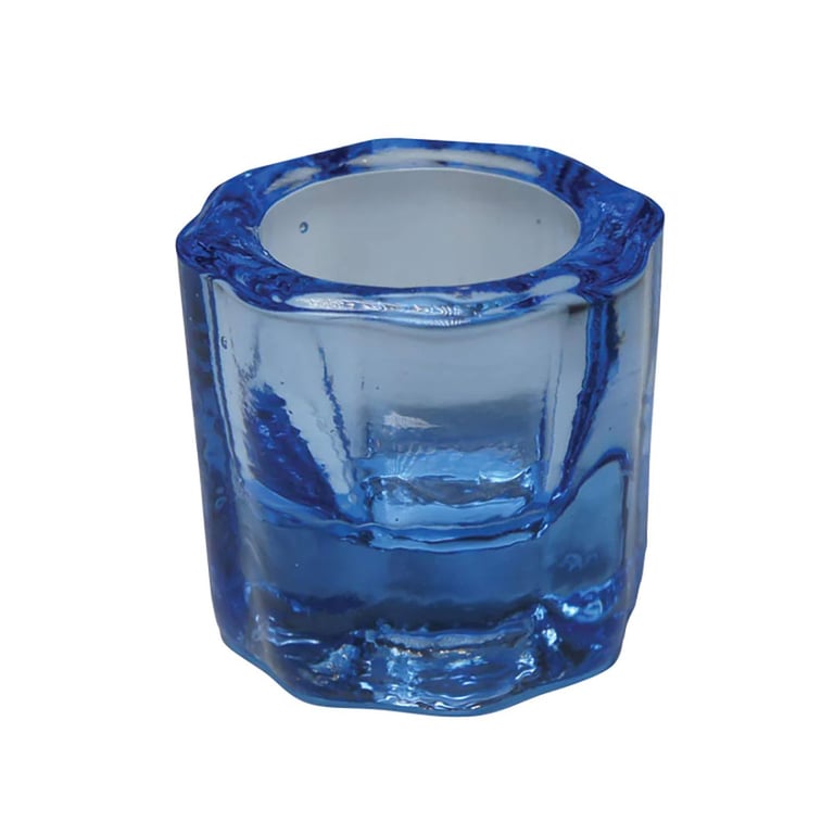 Dunlin Dental 10oz. Glass Dappen Dish, Blue, 1/Pk. Easy and effective way to mix acrylics, amalgam