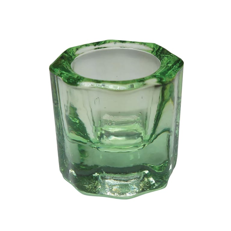 Dunlin Dental 10oz. Glass Dappen Dish, Green, 1/Pk. Easy and effective way to mix acrylics