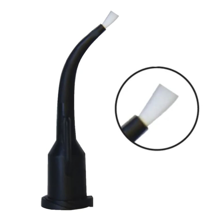 Dunlin Dental Delivery Tip Liner, Pre-Bent, Curved, Adjustable Brush Tip, Box of 100. Designed