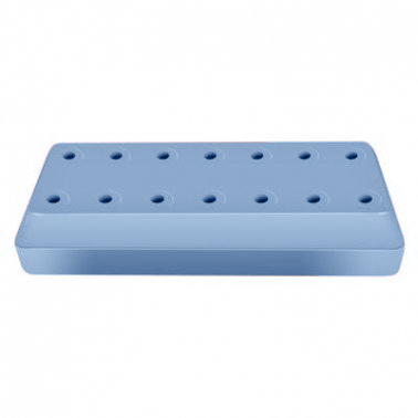Bur Blocks 14 Hole Rectangular Baby Blue, Resin Magnetic Bur Block. Provides Storage for all Types