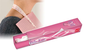 Bib-Eze Disposable (Paper) Bib Holders, 250/Box. No Sharp Edges or Cold Chain. Stretch to fit