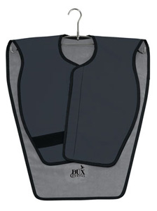 DUX Dental X-ray Apron Lead Free Panoramic Poncho Adult Charcoal, Front: 23"W x 19"L, Back: 23"W x