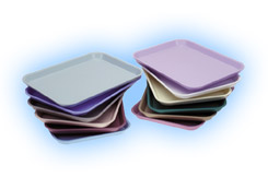 DUX Dental Set-up Tray Flat Size B (Ritter) - Gray, Plastic 13-3/8" x 9-5/8" x 7/8"