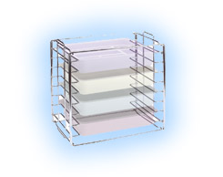DUX Dental Tub Rack, Short Side Loading. Sturdy Chromed Steel. 13" x 9-3/4" x 14-1/8". 4 S, CC