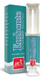 Embonte ZOE Temporary Cement - 1 Dual Syringe, 15 Gm. Zinc Oxide Temporary Cement with Eugenol
