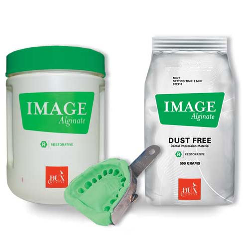Image Dust Free Alginate - Regular Set, Starter Pak: 500 g Pouch, Canister, Scoop & Vial. Green
