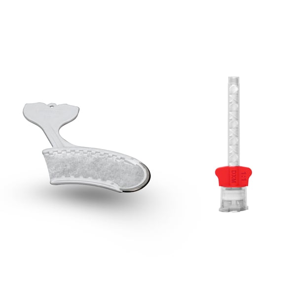 DIBT 35 Sideless Stainless-Steel Bite Trays with 48 Medium Body Mixing Tips. Disposable bite