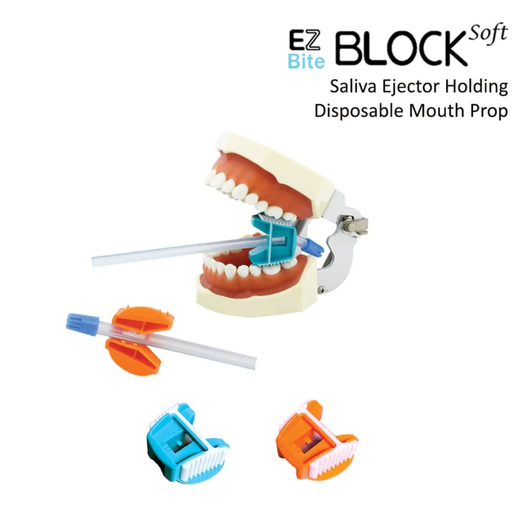 EZ Bite Block Soft 2-in-1 Disposable Bite Block with Saliva Ejector ...